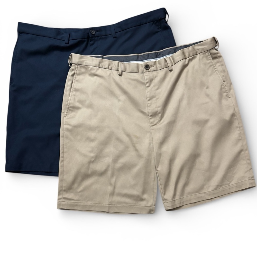 2 Pair Men's Classic Navy and Khaki Shorts
